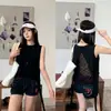 Encanto de EncajeCamiseta sin Mangas de Malla con Espalda Descubierta de Encaje para Mujer, Ropa de Exterior de Verano, Top sin Mangas para Mujeres Pequeñas 26096