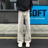 Pantalones casuales nuevos de estilo retro americano para hombre, versátiles, lavados y desgastados, pantalones rectos de pierna ancha holgados