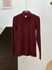Camiseta Base de Canalé Ajustada de Cuello Medio Clásica Sez para Otoño e Invierno, Hombro Normal, Corte Ajustado, Uso Diario para el Trabajo, Adelgazante