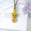 Colgante Pixiu Atractor de Fortuna con Incrustaciones de Diamantes del Mismo Estilo de Weixue, Colgante de Oro Antiguo Arenado de Alta Retención de Color Atractivo de Riqueza de Lujo Ligero para Mujer