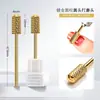 Cabezal pulidor de uñas para retirar esmalte y gel, cabezal redondo cilíndrico único, cabezal pulidor chapado en oro, herramienta pulidora de uñas