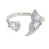 Anillo Estrella de SinfoníaEsmalte Goteo de Aceite Cola de Pez Estrella Anillo Abierto con Circonita, Anillo Apilable de Lujo Ligero de Nicho de Gama Alta