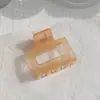 Pinza de Garra Cuadrada Pequeña Coreana de 5 cm Geométrico Hueco Elegante Temperamento Color Gelatina Clip de Tiburón Transfronterizo de Amazon Clip para Moño