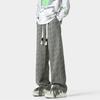 Calça Sarja Risca de Giz Suja Masculina Outono Novo Estilo Americano Retro Estilo Preguiçoso Pendurada Casual Solta Reta