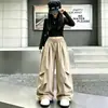 Macacão Feminino Calça Pantalona Primavera e Outono 2026 Novo Estilo Crianças Médias e Grandes Americano Solto Caimento Fluido Comprimento Total Calça Casual Tendência