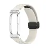 Adecuado para marco de reloj de metal tipo armadura de aire Google Fitbit con patrón de diamantes cierre plegable correa de reloj de silicona