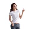 Camiseta de Cor Sólida Gola Redonda Feminina Manga Curta Nova Roupa Feminina Slim Top Justo Estilo Ocidental Mulheres