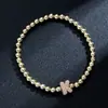 Pulsera elástica para mujer Amazon Transfronteriza Moda Letra Simple Cobre Incrustado con Circonita y Cuentas Uvccb