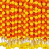 Guirnalda Decorativa India de Halloween Americano Flor de Cempasúchil Artificial Cuerda Campanas Día de Muertos Mexicano Hecho a Mano