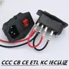 Tomada AC Certificada pelo Padrão Coreano Kc Tomada Única de Seguro 10A Conector de Alimentação com Fio Terminal Acessórios de Impressão 3D Tomada