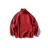Rumen Otoño e Invierno Nuevo Retro Americano Cuello Alto Textura Gruesa Casual Color Sólido Suéter Suéter de Manga Larga Holgado para Hombre