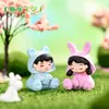 Pijama de nuevo estilo para pareja, micro paisajismo, escritorio, decoración de pastel DIY, accesorios, adornos de animales lindos para pareja