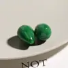 Serie Zhen Tu Sen Degradado Verde Oscuro Gota de Agua Tridimensional Accesorios de Resina DIY Pendientes de Medio Agujero Colgante Materiales para Joyería