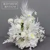 Arranjos de Flores de Chão para Casamento de Novo Estilo em Atacado, Decorações com Flores de Seda, Arranjos de Flores de Eucalipto, Arte Floral para Casamento