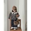 Ropa de Algodón para Niños, Chaqueta de Algodón con Cuello de Encaje Floral Bosque Otoño e Invierno, Top Cálido de Terciopelo para Niñas de Principios de Invierno