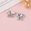 Estilo Coreano Pingente de Laço com Strass de Coração Cristal Iridescente Multicor Liga Charme Pulseira Colar Pequenos Acessórios Atacado