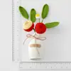 Día de Año Nuevo 2026 y Año Nuevo Chino Significado Propicio Arreglo de Florero con Planta Verde Artificial Tejido a Crochet Hecho a Mano