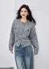 Cardigan estilo Chanel feminino inverno 2024, novo estilo coreano, gola redonda de alta qualidade, bolso pequeno, jaqueta curta de malha