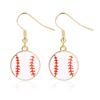 Moda Europea y Americana Aleación Pendientes de Béisbol Venta Caliente Transfronteriza Accesorios Deportivos para Mujer Goteo de Aceite Rugby Béisbol