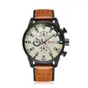 CURREN Carene 8250 Reloj de Agua para Hombre Casual Falso Reloj de Tres Ojos Correa de Negocios Reloj de Pulsera