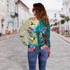 Roupas femininas europeias e americanas transfronteiriças top 3D com estampa psicodélica de libélula suéter feminino ombro a ombro top feminino ombro a ombro blusa de base Femininas