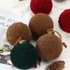 Modelo Novo Transfronteiriço 8cm 12 Peças Bolas de Natal de Veludo de Formato Irregular Enfeites para Árvore de Natal Conjunto Retro de Veludo para Feriado de Natal