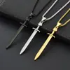 Pendente de Espada Gótica de Caveira em Aço Titânio Europeu e Americano Colar de Espada Personalizado Acessórios de Colar de Cabeça de Lobo Masculino Venda por Atacado
