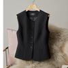 Chaleco de Traje de Moda Trendy para Mujer Nuevo Versátil Elegante Diseño de Nicho Ropa de Abrigo Primavera y Otoño Chaleco Profesional Albaricoque Blanco