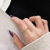 Anel Aberto Geométrico Simples da Moda Cravejado com Zircônia de Diamante Estilo Ins Frio de Luxo Leve de Alto Padrão Acessórios Versáteis de Nicho