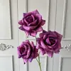 3 flores de rosa artificiales para arreglo de escena de banquete de boda y compromiso, arreglos florales, decoración del hogar, paisajismo con flores de rosa