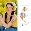 Pequeñas Pegatinas de Tatuaje Serie de Flores Acuarela Fresca Fotografía de Disfraces Impermeables Sudor Duraderas para Muñeca y Tobillo