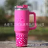Nova caneca de carro de grande capacidade 40Oz, com alça fashion criativa, copo de água para carro, copo térmico de aço inoxidável com impressão 3D