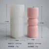 Molde de Silicone para Vela Aromática com Listras Geométricas Colunares DIY Molde de Gesso para Vela Aromática Cilíndrica Vertical Listrada Estereoscópica