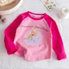 Camiseta Infantil Primavera e Outono 2026 Nova Estilosa de Algodão para Bebês Camiseta Básica de Manga Longa para Roupa de Primavera Top t