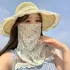 2025 Nueva Máscara de Protección Solar Integral para Cara y Cuello para Mujer, Máscara Facial de Seda de Hielo para Exteriores Anti-UV, Velo con Cuelgaorejas
