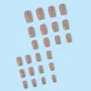 Textura Mate Color Nude Base Manicura Fragmentos de Corazón Dorados Uñas Exquisitas Transfronterizo Dulce Lujo Accesible Parches para Uñas