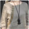 Camiseta de algodón y lino de verano, holgada, elegante y única, estilo vintage, con cuello redondo.