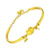 Pulsera de Gato de Dibujos Animados Chapada en Oro Estilo K 3D Joyería Dura Chapada en Oro Pulsera de Cabeza de Gato Linda para Mujer Moneda Europea Fabricante de Pulseras