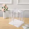 50 juegos de cajas transparentes para pasteles al por mayor de 4 pulgadas 6 pulgadas 8 pulgadas 10 pulgadas de una sola capa elevadas cajas de embalaje para cumpleaños
