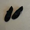 Primer Encuentro con los Nuevos Zapatos Hanfu de Estilo Primavera Retro Francés con Hebilla de Pedrería, Zapatos Planos Bajos para Mujer