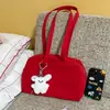 Bolsa quadrada pequena doce estilo coreano da moda, novo modelo 2026, elegante, simples, bolsa de ombro fofa para mulheres, bolsa de mão de cor sólida, bolsa de axila