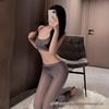 Não Erro Roupa Íntima Noturna Sexy com Abertura no Gancho Calça Yoga Conjunto Puro Desejo Sedução Grátis Máquina Pijama qqny Feminino