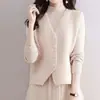Colete Cardigan de Tricô Trançado Retrô, Colete Suéter Curto Jaqueta para Mulheres, Colete de Tricô sem Mangas com Decote V para Primavera e Outono