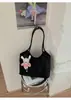 Bolsa Tote Grande Capacidade para o Dia a Dia Feminina 2026 Nova Elegante Cor Sólida Bolsa de Ombro Único Textura Simples Casual Tote Bolsa Grande