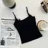 Camisole com sutiã anti-exposição para mulheres com bojos embutidos, adequada para usar como camada interna, colete quente para outono e inverno