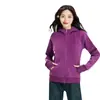 Sudadera con capucha y cremallera gruesa de forro polar para mujer, ajuste ceñido, cálida, adelgazante, chaqueta deportiva casual para otoño e invierno
