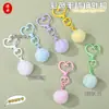 Llaveros de pompón de colores, colgantes lindos de color caramelo, cierres en forma de corazón, accesorios para bolsos, accesorios hechos a mano para manualidades al por mayor