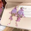 Pendientes de gota con incrustaciones de diamantes transfronterizos europeos y americanos, pendientes de lujo de alta gama, accesorios para orejas de moda de nicho, venta al por mayor desde fabricante de Yiwu