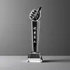 Troféu de Cristal Polegar para Cima Competição Honra Lembrança Empresa Escola Gravação Metal Reunião Anual Prêmio Presente Atacado