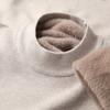 Suéter de terciopelo de color sólido de una pieza de cuello semi-alto para hombre de invierno, casual para jóvenes y mediana edad, cálido, forrado de polar, grueso, básico